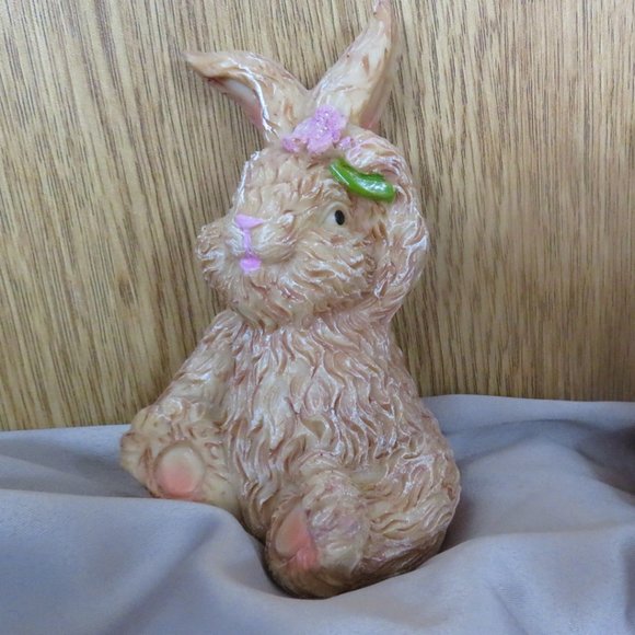 Pair Cute BUNNIES Ceramic Easter Vintage (K408) - Picture 3 of 7